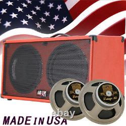 1 2x12 Guitar Speaker Cab Fire hot Red Tolex WithCelestion Vintage 30 Speakers