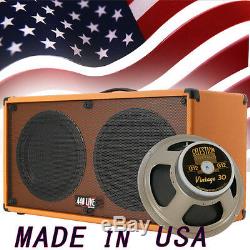 (1) 2x12 Guitar Speaker Cabinet Orange Tolex WithCelestion Vintage 30 Speakers