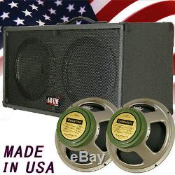 1 2x12 Guitar Spker Cab Charcoal black Tolex WithCelestion Green Back speakers