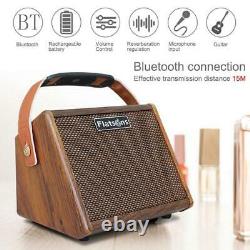 15W Acoustic Guitar Amplifier Mini Singing Amp Bluetooth Speaker Mic input