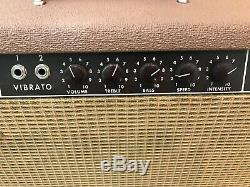 1962 Vintage Fender Brown Face Amplifier Model 6G5A with Reconed Oxford Speaker