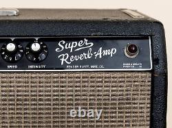 1965 Fender Super Reverb Black Panel Vintage Tube Amp AB763 with Ceramic Speakers