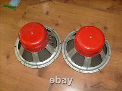 1966 CTS Pair RED Vintage 12 Inch Speaker Woofer for guitar amplifier +