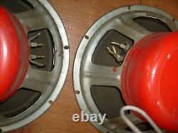 1966 CTS Pair RED Vintage 12 Inch Speaker Woofer for guitar amplifier +