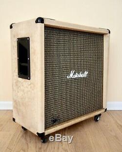 1973 Marshall Bass Lead 1960 4x12 Speaker Cab White Large Check, Celestion G12M