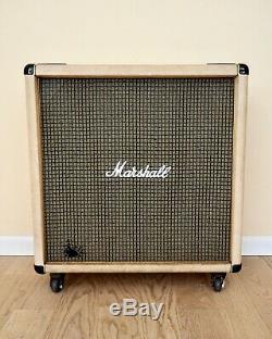 1973 Marshall Bass Lead 1960 4x12 Speaker Cab White Large Check, Celestion G12M