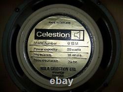 1974 Celestion G12M Vintage Creamback Speaker. 6402 Cone