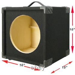 1X12 Bass Guitar compact Empty Speaker Cabinet black carpet finish MiniBG112-BC