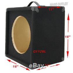 1x12 Empty Guitar Speaker Cabinet charcoal Black Carpet Slanted front G1X12SLBC