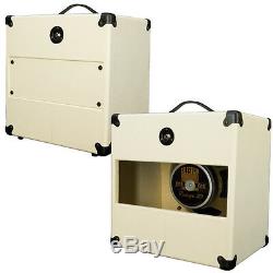 1x12 Guitar Speaker Extension Cabinet Empty Ivory White with blk Texture front