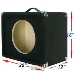 1x12 Guitar Speaker Extension Empty Cabinet Black Carpet Strait front G11220STBC