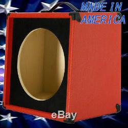 1x12 Guitar Speaker Extension Empty Cabinet Fire Red Tolex slanted front face