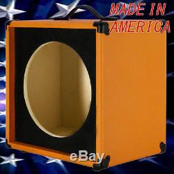 1x12 Guitar Speaker Extension Empty Cabinet Orange Tolex & Black front baffle