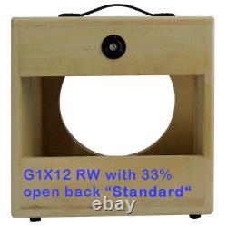 1x12 Raw pine wood extension guitar speaker empty cabinet unfinish, G1X12SLRW