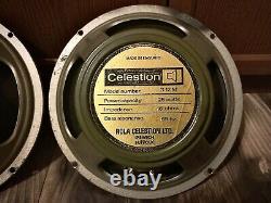 (2) Celestion Rola Greenback G12M 25 Watt 16 Ohm 55Hz 1973 speakers