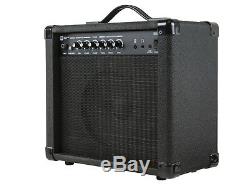 20-Watt 1x8 Combo Amplifier with Stereo Audio Speaker For Electric Guitar Black