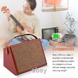 25W Portable Acoustic Guitar Amplifier Rechargeable Amp Wireless BT Speaker