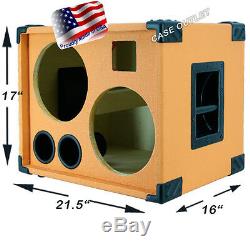 2X10 Bass Guitar Speaker Cabinet Empty, Orange Tolex BG2X10HT