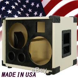 2X10 with tweeter Bass Guitar Empty Speaker Cabinet Ivory White Tolex Blk Face