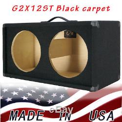 2X12 Guitar Speaker Empty Cabinet Black Carpet Strait front shape G2X12STBC