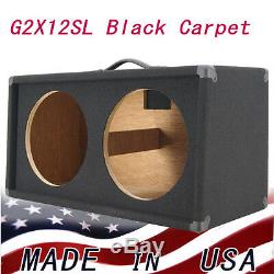 2X12 Guitar Speaker Extension Empty Cabinet Black carpete finish G212SL-BCP