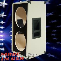 2X12 Vertical Slant guitar Speaker Empty Cabinet white Tolex black face G2X12VSL