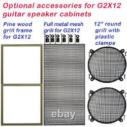 2X12 Vertical Slanted guitar Speaker Empty Cabinet Beauty white Tolex G2X12VSL