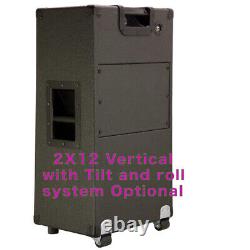 2X12 Vertical Slanted guitar Speaker Empty Cabinet Charcoal black tolex G2X12VSL