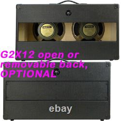 2X12 horizontal shape guitar Speaker Empty Cabinet white text tolex G2X12STWBF