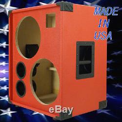 2X12 with Tweeter Empty Bass Guitar Speaker Cabinet Fire hot Red Tolex