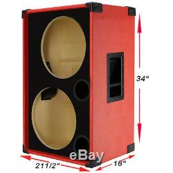 2X15 Empty Bass Guitar Speaker Cabinet Fire Red Tolex BG2X15SFRBf