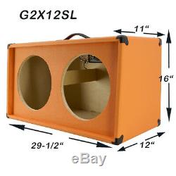 2x12 Extension Empty Guitar Speaker Cabinet Orange Tolex G2X12SL-OTL