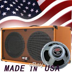 2x12 Guitar Speaker Cabinet Orange Tolex WithCelestion Rocket 50 Speakers US made