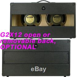 2x12 Guitar Speaker empty Cabinet Bronco black Tolex Strait front shape G2X12ST