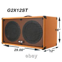 2x12 Guitar extension Spker Cabinet Orange Tolex WithCelestion Green Back speakers