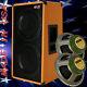2x12 Vertical Guitar Speaker Cabinet Orange Tolex Withcelestion Greenback Spkrs