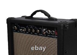 30W Guitar Amplifier Solid State Overdrive Clean Lead 8 Speaker RCA Aux In