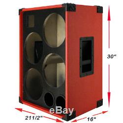4X10 with Tweeter Bass Guitar Speaker Empty Cabinet Fire Red Tolex BG4X10HTFR