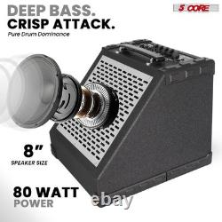 5 Core Electric Drum Amp 80W Bluetooth Drumming Amp w 8 Speaker w 3 Band EQ