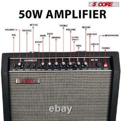 5 Core Guitar Amp 50W Electric Portable Mini Amplifier w Built in 8 Speaker