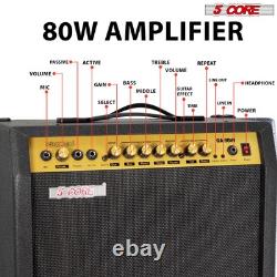 5 Core Guitar Amplifier 80W Electric Portable Mini Amp w Built in 10 Speaker