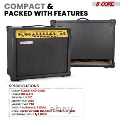 5 Core Guitar Amplifier 80W Electric Portable Mini Amp w Built in 10 Speaker