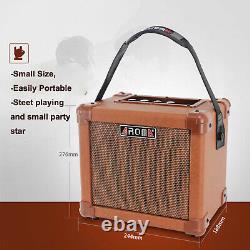 AROMA 10W Brown Amplifier Speaker Box AG-10A Handy Portable Acoustic Guitar AMP