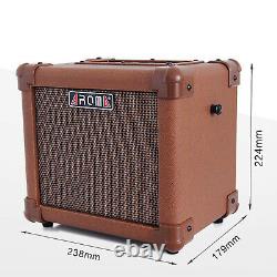 AROMA 10W Brown Amplifier Speaker Box AG-10A Handy Portable Acoustic Guitar AMP