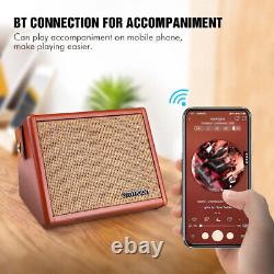 Acoustic Guitar Amplifier 15W Portable Rechargeable Practice Amp BT Speaker P4B9