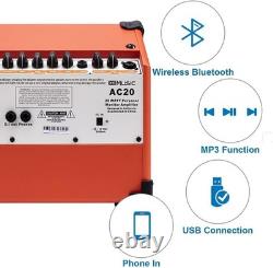 Acoustic Guitar Amplifier, 20 Watt Bluetooth Amp for Guitar Acoustic with Rev