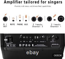 Acoustic Guitar Amplifier Coolmusic BP80 100W Bluetooth 6-Input #R03