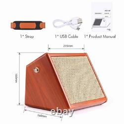Ammoon AC-15 15W Portable Acoustic Guitar Amplifier Amp BT Speaker With Mic TIUH