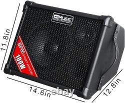 Battery Powered Acoustic Guitar Amplifier- Portable Bluetooth Speaker 100W, 6