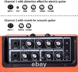 COOLMUSIC Acoustic/Electric Guitar Amplifier, 3-Year Warranty, 15 Watt Portable